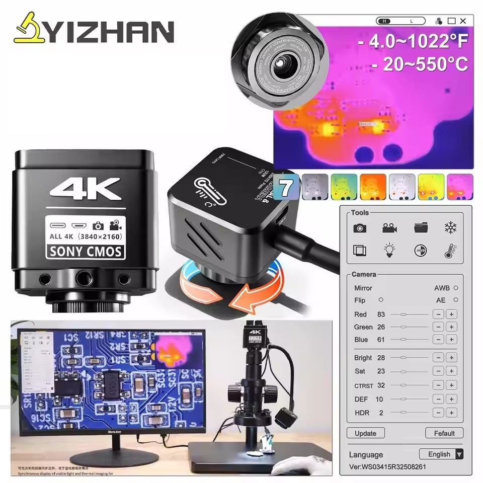 Electronics Repair Microscope - كاميرا مجهر حراري YIZHAN بدقة 256*192