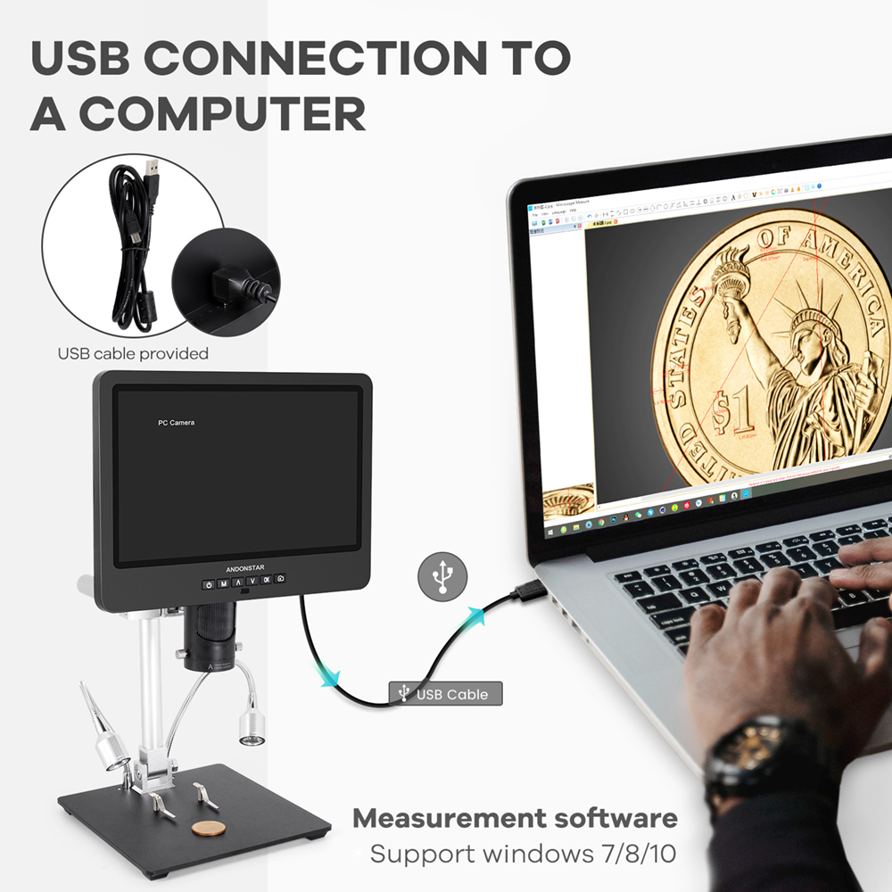 Andonstar ثلاثي العينيات HDMI  - مراجعة Electronics Repair Microscope وسعره