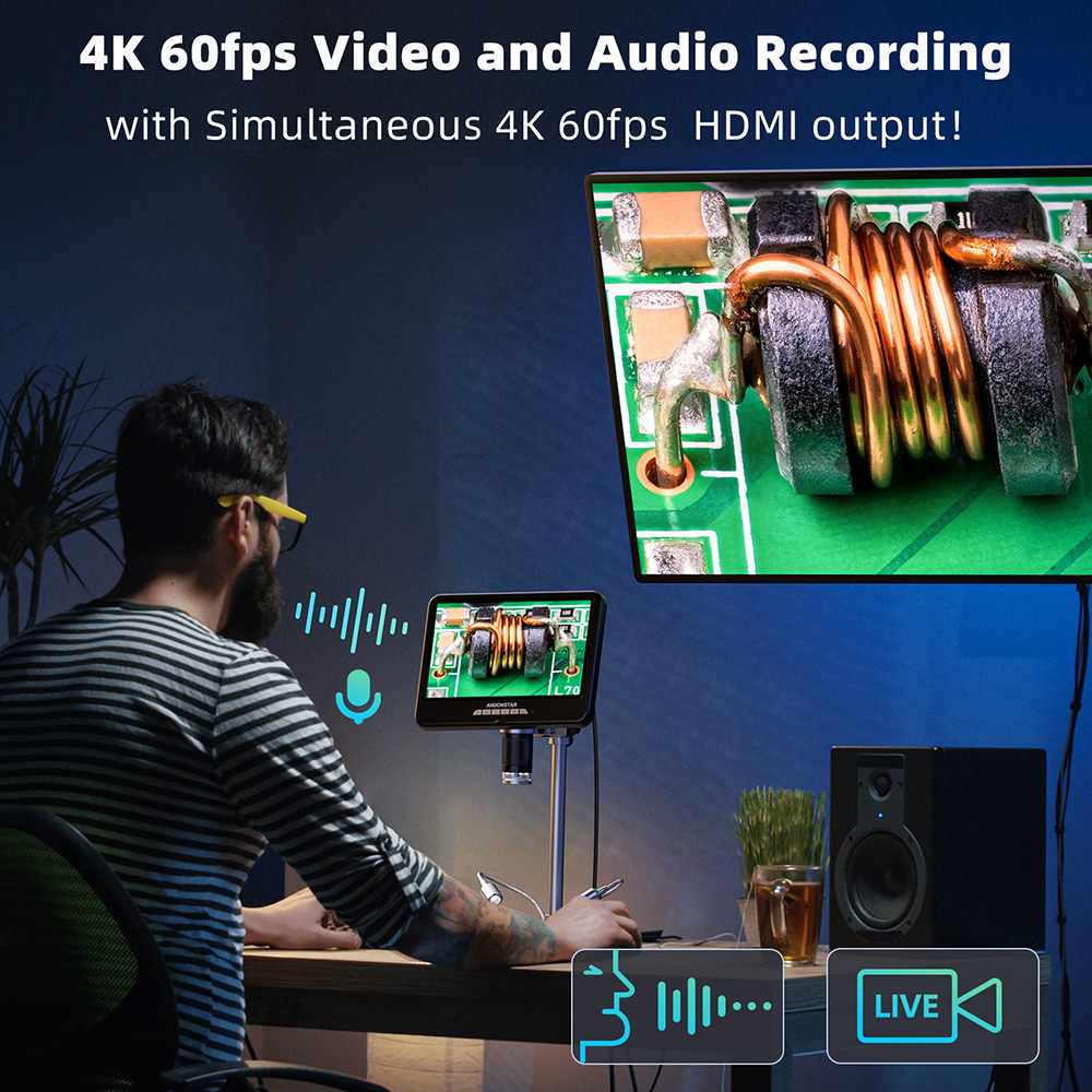 Andonstar First 4K 60FPS AD210 - مراجعة Electronics Repair Microscope وسعره